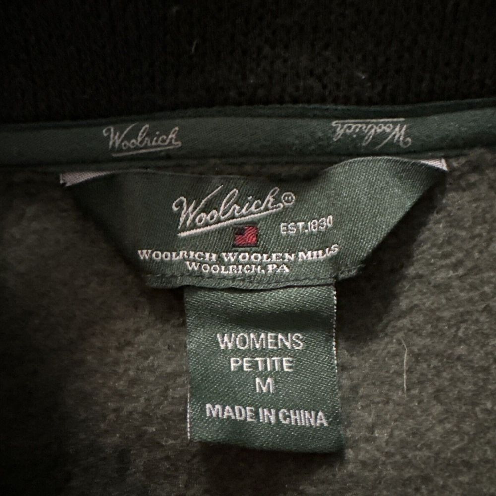 Woolrich Jacket Women's Petite M Green Zip Long Sleeve Sweater Jacket - Picture 3 of 7